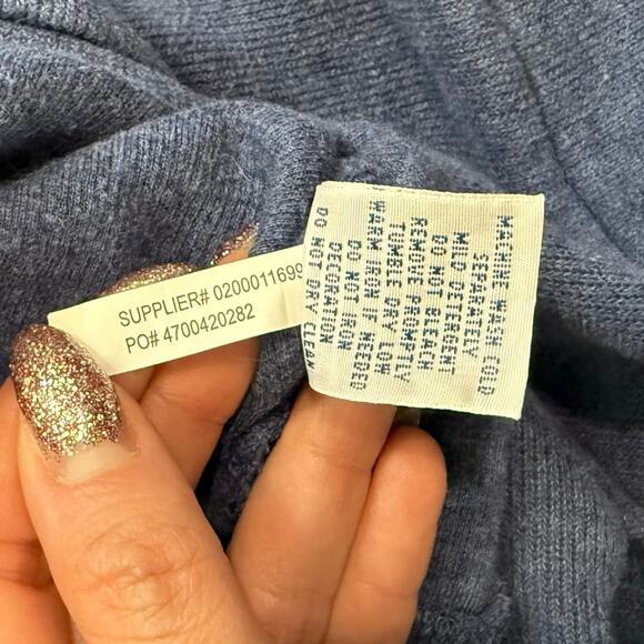 Polo Ralph Lauren Luxury Jersey Shawl Heather Blue Pullover Sweater size XL Mens - Picture 5 of 12